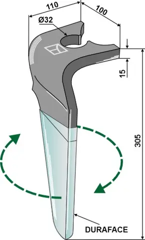 Tine for Breviglieri 305mm, MekFarmer 140/170/180K