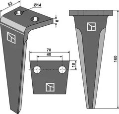 Tind til Del Morino 160 mm - Lengde 160 mm