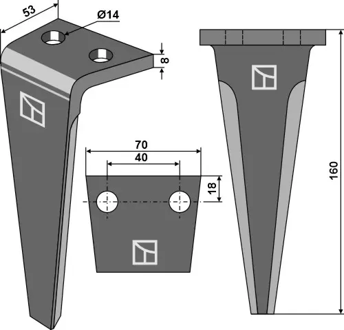 Tind til Del Morino 160 mm - Lengde 160 mm 
