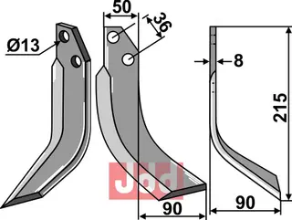 Kniv høyre til JNC 215x50 mm - Høyre