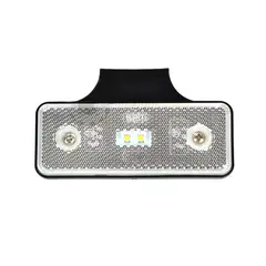 Hvitt markeringslys med 2 LED Rektangulært med 90° brakett