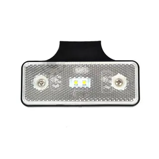 Hvitt markeringslys med 2 LED Rektangulært med 90° brakett