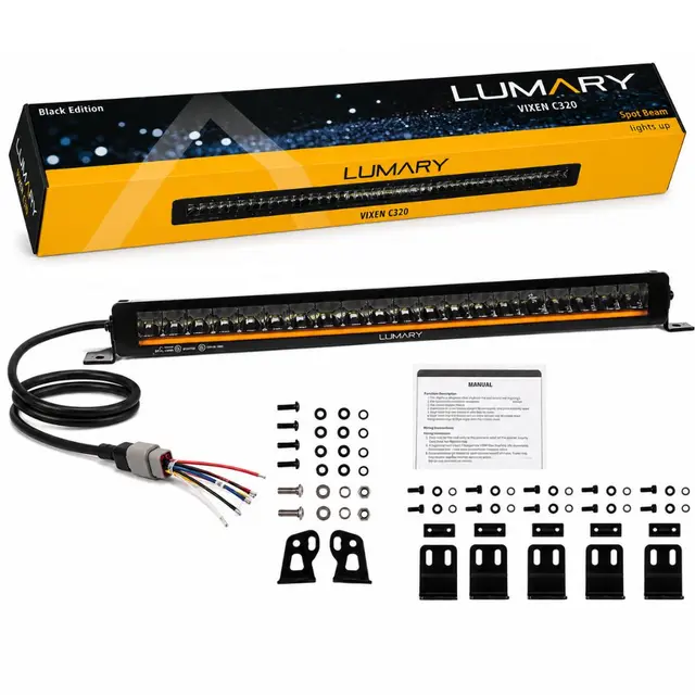 Lumary Vixen C320 40" kurvet Ledbar 320W Black edition | Parklys | 1 Lux @ 857 m 