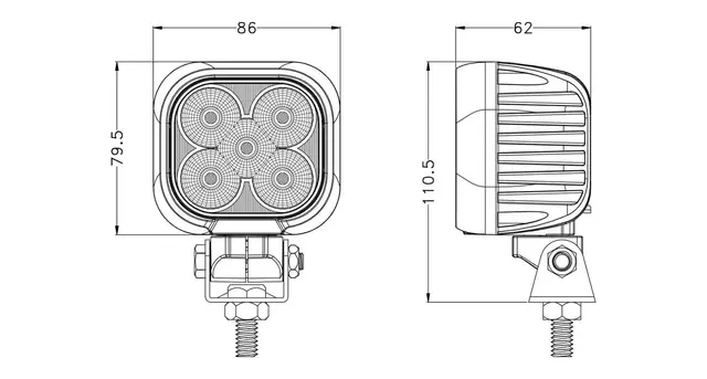 Lumary Rotate 50 firkantet arbeidslys | 4250 lumen | 4800 Kelvin