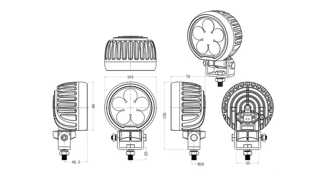 Lumary Rotate 60 rundt arbeidslys | 5100 lumen | 5700 Kelvin | Valtra