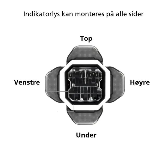 Lumary Arctic brøytelys med varme Posisjonslys i hvitt og amber 