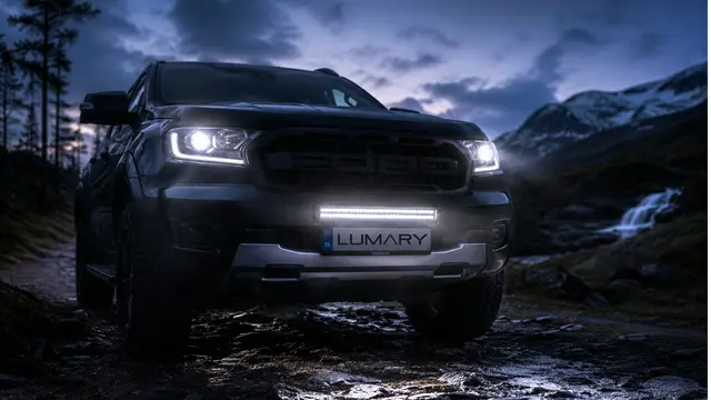 Lumary Vixen SR10 rett enrad ledbar Uten parklys med side og skyve brakett 