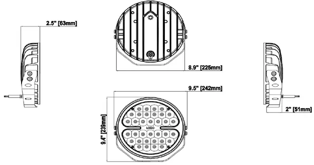 Lumary ECON-9 ekstralys med parklys 150 watt, 13600 lumen, 1 lux på 560m 