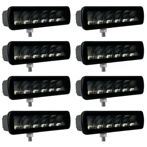 8 stk Lumary Corax 30-X bredt arbeidslys Sort optikk med Osram LED