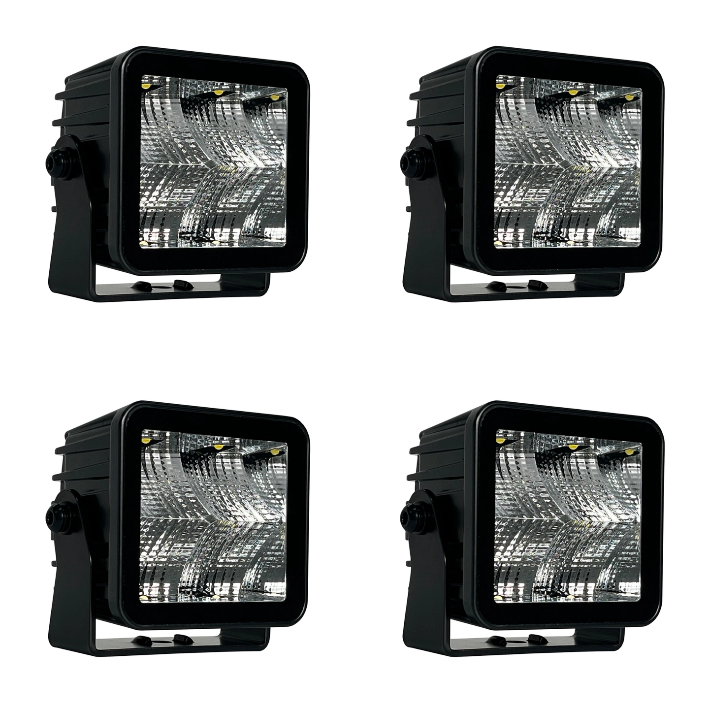 Lumary Corax 40-X kvadratisk arbeidslys 4 stk. Sort optikk med Osram LED