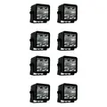 Lumary Corax 40-X kvadratisk arbeidslys 8 stk. Sort optikk med Osram LED