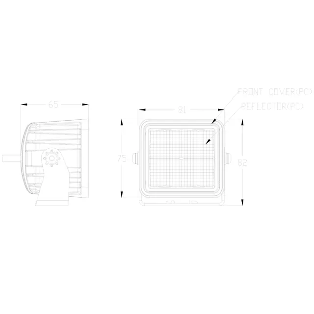 Lumary Corax 40-X kvadratisk arbeidslys 4 stk. Sort optikk med Osram LED 