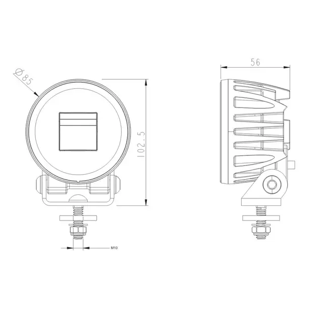 Arbeidslys Lumary No Glare 40R rundt No Glare | 3500lm | 5000K | Flood 80° 