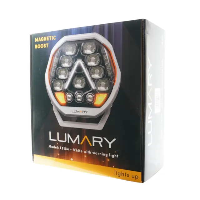 Lumary Illuminator 200 9" ekstralys 200 watt, hvit med varsellys og sidelys 