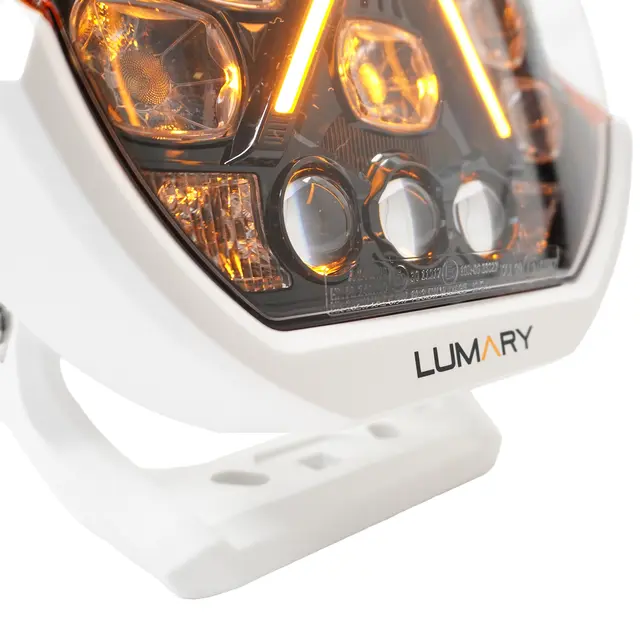 Lumary Illuminator 200 9" ekstralys 200 watt, hvit med varsellys og sidelys 