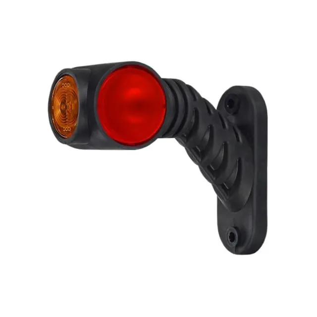 Tre-farget markeringslys med skrå arm Med 4 stk LED, 12 og 24V, venstre side 