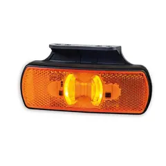 Avlangt oransje markeringslys Med 4 stk LED, 12 og 24V, med brakett