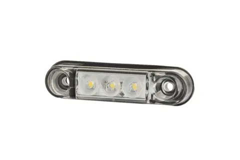 Hvitt slim markeringslys med 3 LED Til pynt og styling, kun 65mm lang