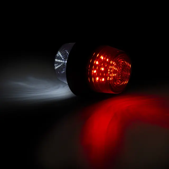 To-farget markeringslys med skrå arm Med 10 stk LED, 12 og 24V, universal 