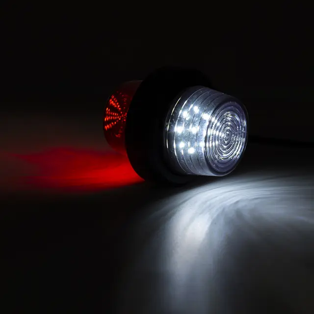 To-farget markeringslys med skrå arm Med 10 stk LED, 12 og 24V, universal 