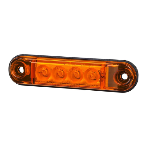 Oransjet slim markeringslys med 4 LED Til pynt og styling, 77,5mm lang