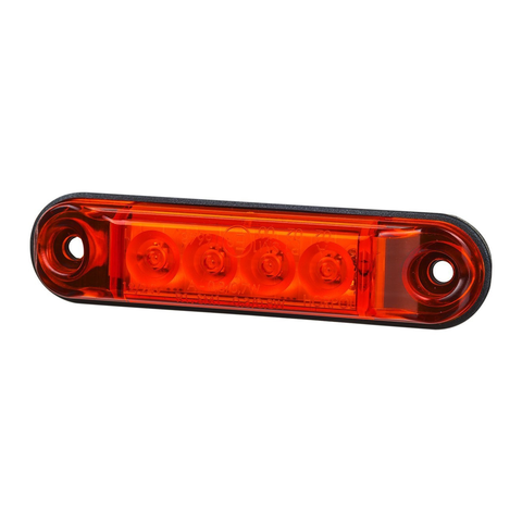Rødt slim markeringslys med 4 LED Til pynt og styling, 77,5mm lang