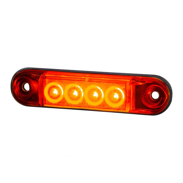 Rødt slim markeringslys med 4 LED Til pynt og styling, 77,5mm lang 