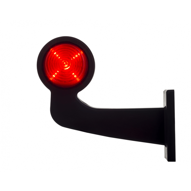To-farget markeringslys med skrå arm Med 10 stk LED, 12 og 24V, venstre side 
