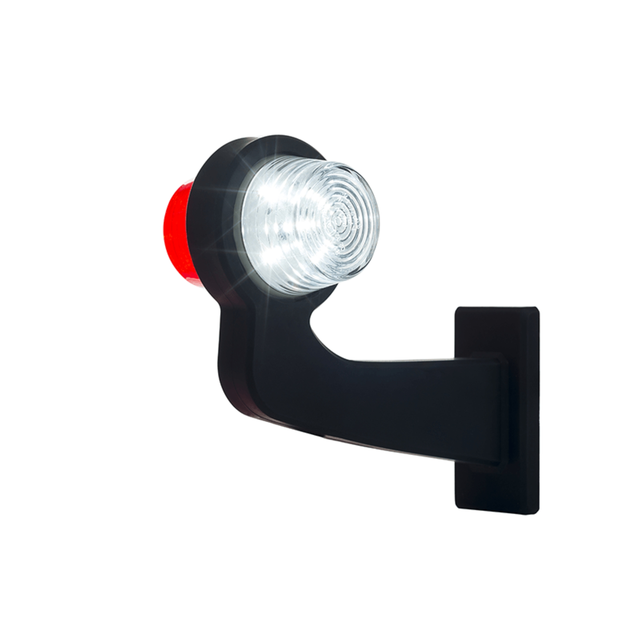 To-farget markeringslys med skrå arm Med 10 stk LED, 12 og 24V, høyre side 