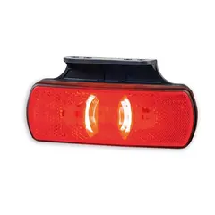 Avlangt rødt markeringslys Med 4 stk LED, 12 og 24V, med brakett