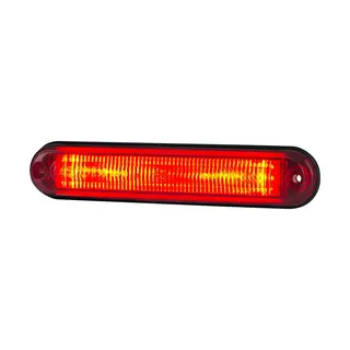Avlangt, rødt, slankt markeringslys Med 6 stk LED, 12 og 24V