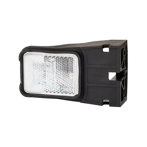 Hvitt markeringslys til front Med 9 stk LED, 12 og 24V, med brakett