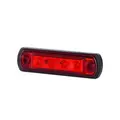 Rødt markeringslys Med 4 stk LED, 12 og 24V