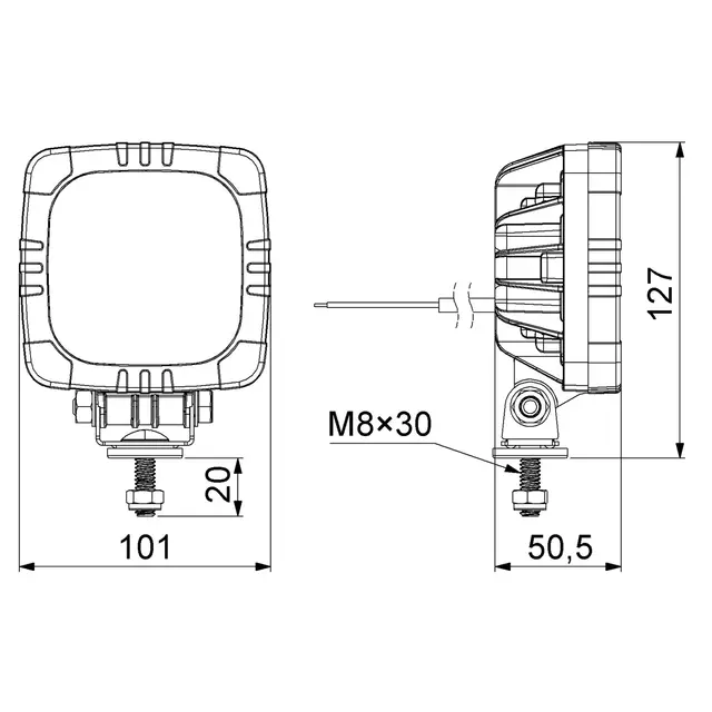 Roca LZD 2805 multifunksjonslampe 12 og 24V, LED, 3 funksjoner 