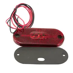 Rødt LED markeringslys for 24V Rektangulert for montering bak