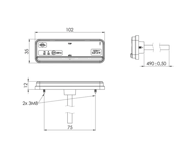 Markeringslys Slim XS LED Slim xs LED 12/24V 