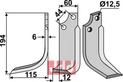 Fres kniv venstre Maschio / Gaspardo