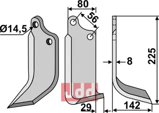 Blad 225x80mm til Maschio Lengde 225mm, bredde 80mm