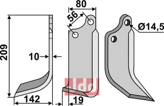 Fres kniv venstre Maschio / Gaspardo