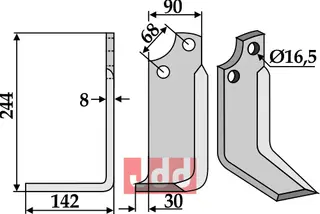 Fres kniv venstre Maschio / Gaspardo