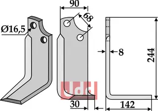 Fres kniv h&#248;yre Maschio / Gaspardo