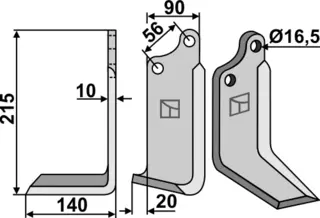 Kniv 215x90mm til Maschio Lengde: 215mm, bredde: 90mm