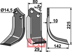 Fres kniv høyre Maschio / Gaspardo