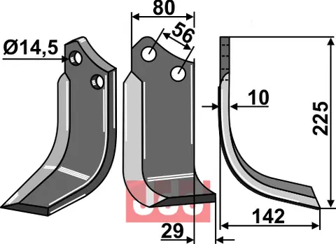 Fres kniv høyre Maschio / Gaspardo