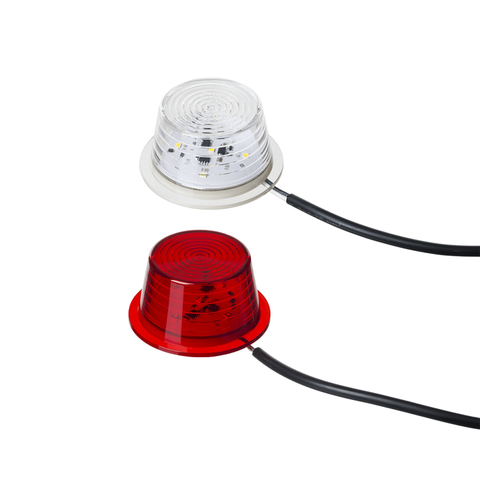 Hvitt eller r&#248;dt farget markeringslys Med 5 stk LED, 12 og 24V, universal