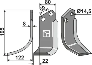Kniv 195x80mm til Meritano 195mm lengde, 80mm bredde