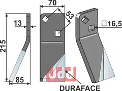 Fres kniv DURAFACE, venstre Massano