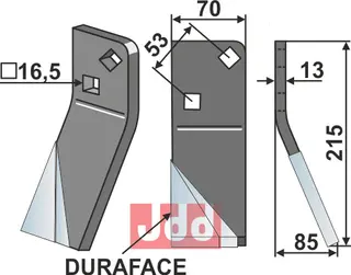 Fres kniv DURAFACE, høyre Massano