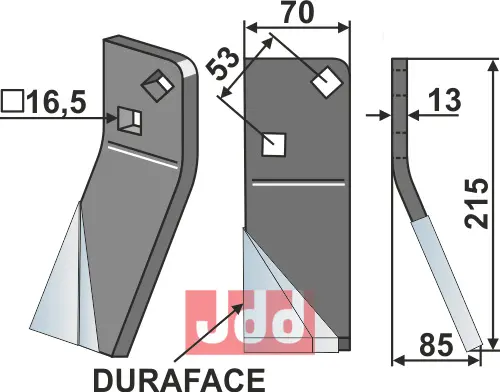 Fres kniv DURAFACE, høyre - JDD Utstyr