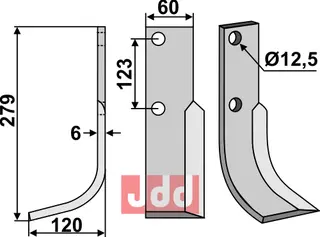 Blad 279x60mm til Muratori 279mm lengde, 60mm bredde